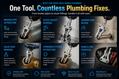 🔩 Broken Pipe Thread Remover - Grip And Remove Broken Faucet, Valve & Pipe Threads From The Inside