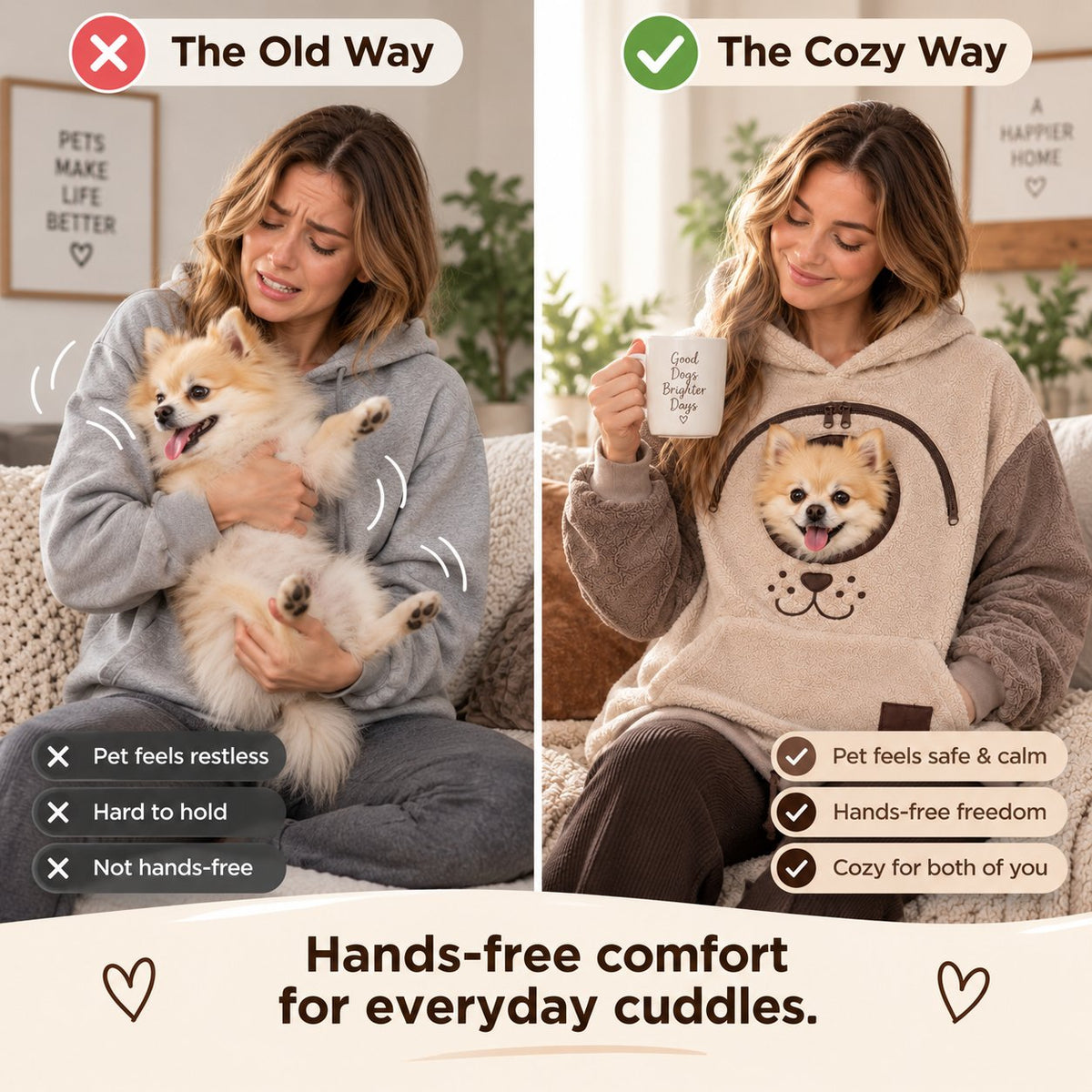 🐾 Cozy Pet Carrier Hoodie🐾 – Soft Fleece Cuddle Pouch Sweatshirt for Cats & Small Dogs🐾