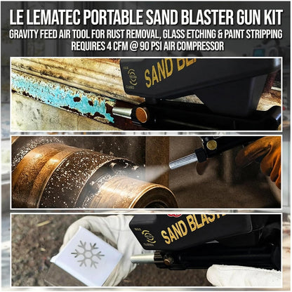 🛠️Light-Duty Pneumatic Sandblaster Kit | 150 PSI | Metal Nozzle | Rust Removal | Air Compressor Powered