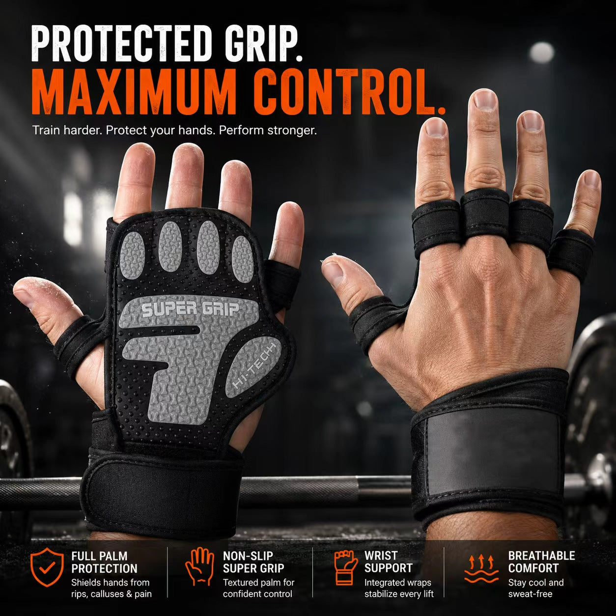 New Ventilated Weight Lifting Workout Gloves