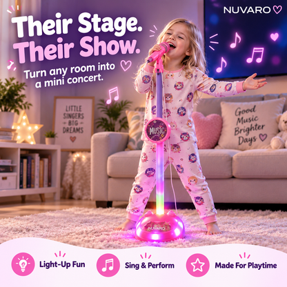 🎤 Kids Light-Up Karaoke Microphone Stand – Sing, Play & Perform