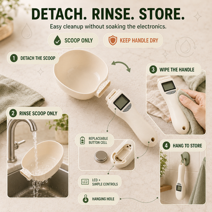 ⚡ 50% OFF Digital Kitchen Scoop Scale – Scoop, Weigh & Pour 🥄