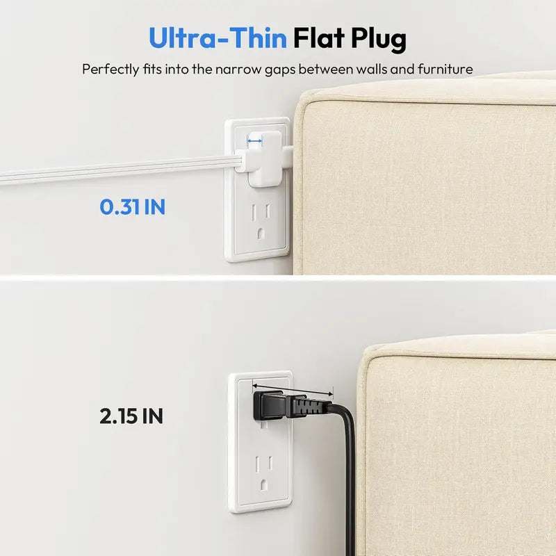 🔌 Dual-Head Extension Cord – 6 AC Outlets, 4 USB-A & 2 USB-C Charging Ports