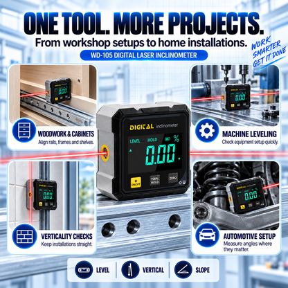 🔥 50% OFF Digital Laser Inclinometer – Dual Laser Precision Angle Finder