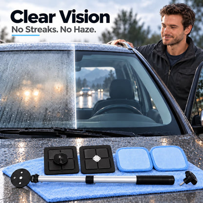 🔥Dual Magnetic Car Windshield Cleaner | Streak-Free Auto Glass Cleaning Kit