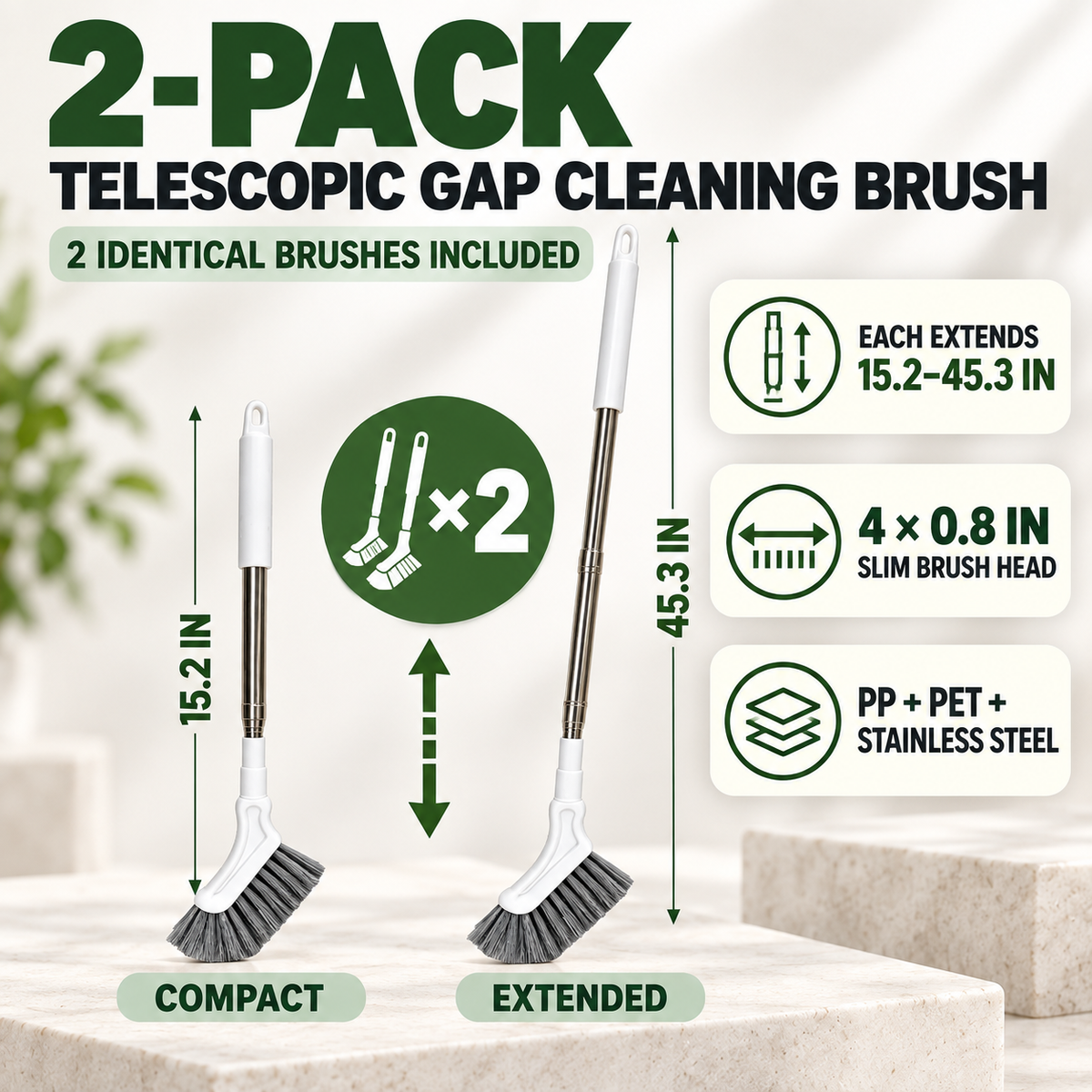 🧼 Telescopic Gap Cleaning Brush – Reach Every Hidden Corner