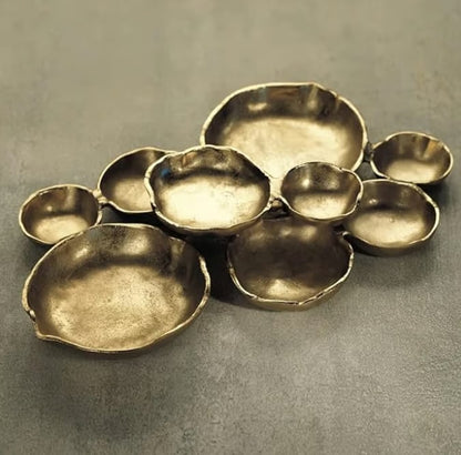 🔥 Limited-Time Sale🔥🍽️ Cluster Accent Bowls – Shiny Gold Snack & Appetizer Serving Dish