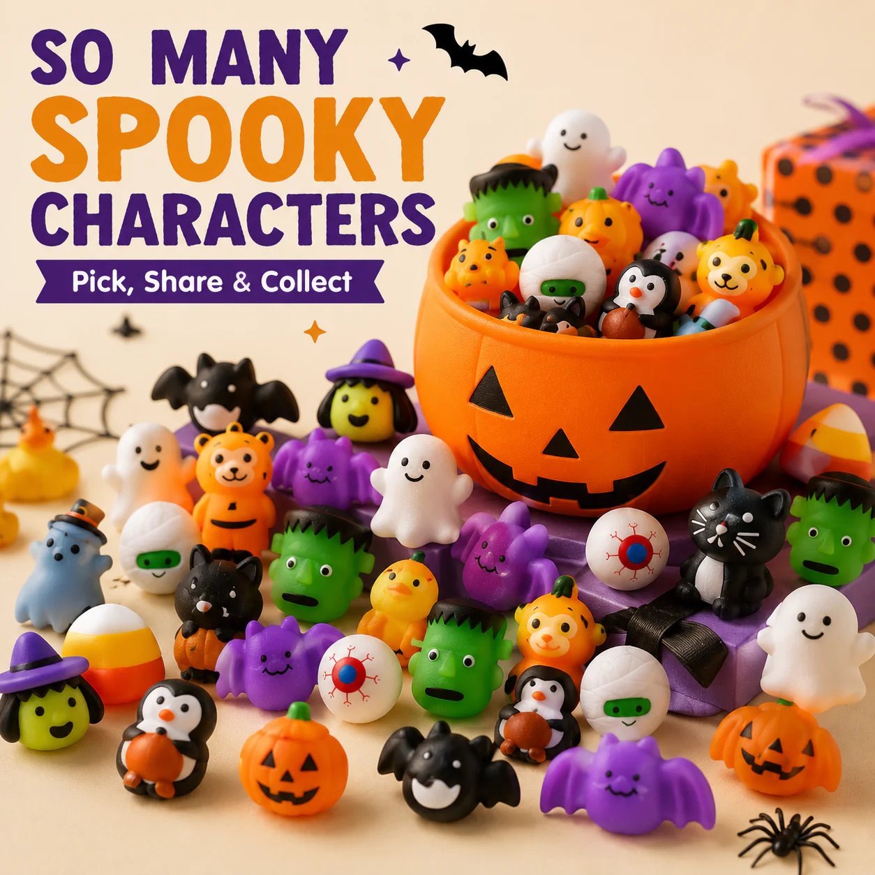 👻 30PCS Halloween Squishy Toys – Cute Party Favors, Goodie Bag Fillers & Classroom Prizes