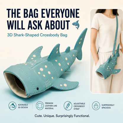 🦈 3D Shark Crossbody Bag – Unique Ocean-Inspired Phone Purse