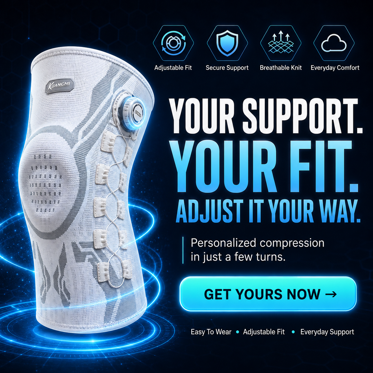 🦵 Not Just a Knee Sleeve — Adjustable Support That Fits You