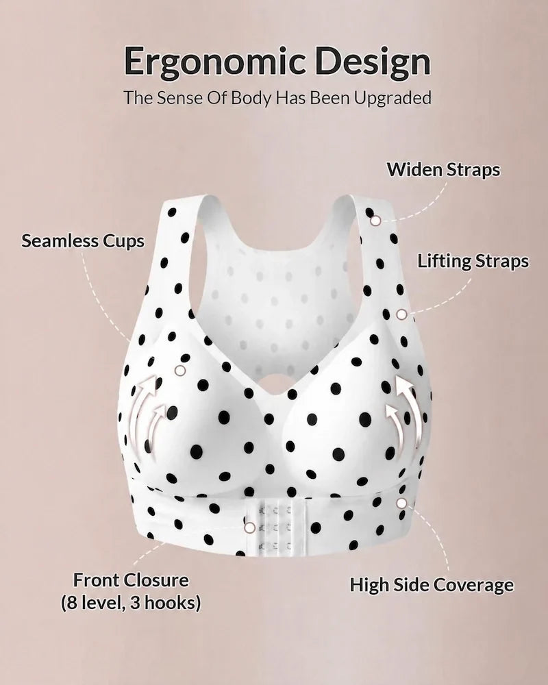 Cross Back Front Closure Wireless Posture Support Bra