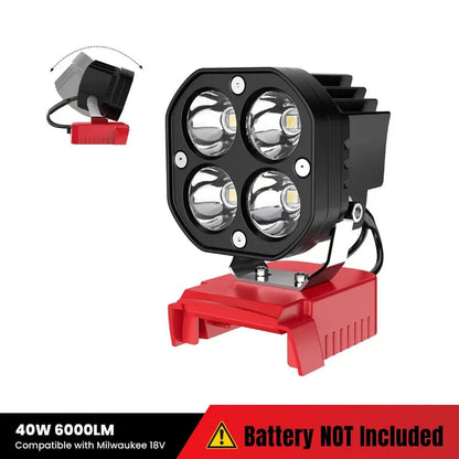 🛠️💡LED Work Light Compatible with Milwaukee 18V Battery/Dewalt 18V&20V Battery