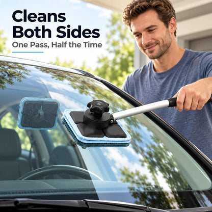 🔥Dual Magnetic Car Windshield Cleaner | Streak-Free Auto Glass Cleaning Kit