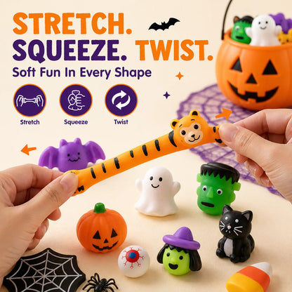 👻 30PCS Halloween Squishy Toys – Cute Party Favors, Goodie Bag Fillers & Classroom Prizes