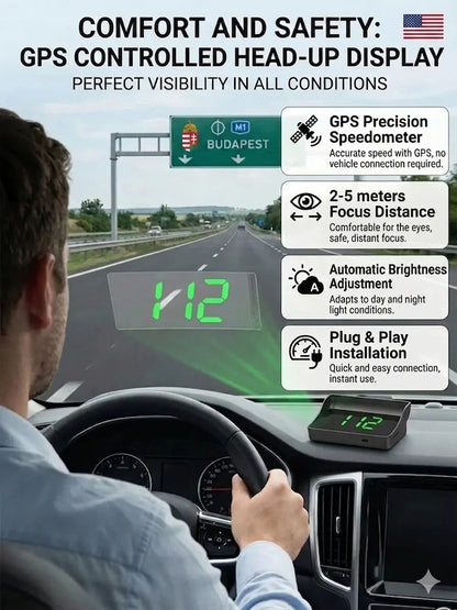 🚗 Smart AI HUD Head Up Display — Drive Safer With Real-Time Speed, Navigation & Road Alerts