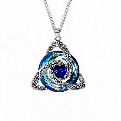 ✨ Birthstone Celtic Trinity Knot Necklace – Meaningful Irish Knot Pendant for Women, Anniversary & Birthday Gift