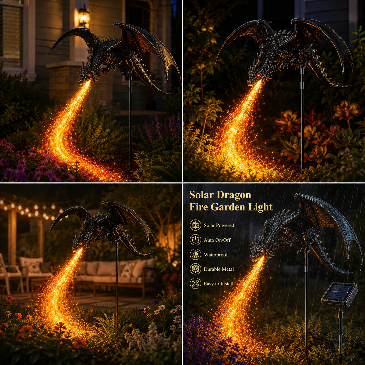 🐉 2027 'Dragon's Ember' Solar Garden Light 🔥 | The Ultimate Magical Outdoor Halloween Decoration