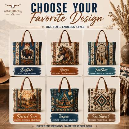 🐎 Western-Inspired Quilted Tote Bag – Spacious Statement Shoulder Bag