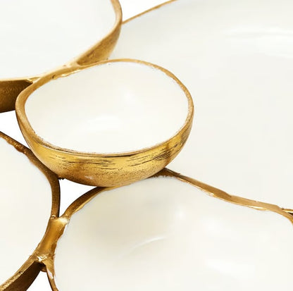 🔥 Limited-Time Sale🔥🍽️ Cluster Accent Bowls – Shiny Gold Snack & Appetizer Serving Dish