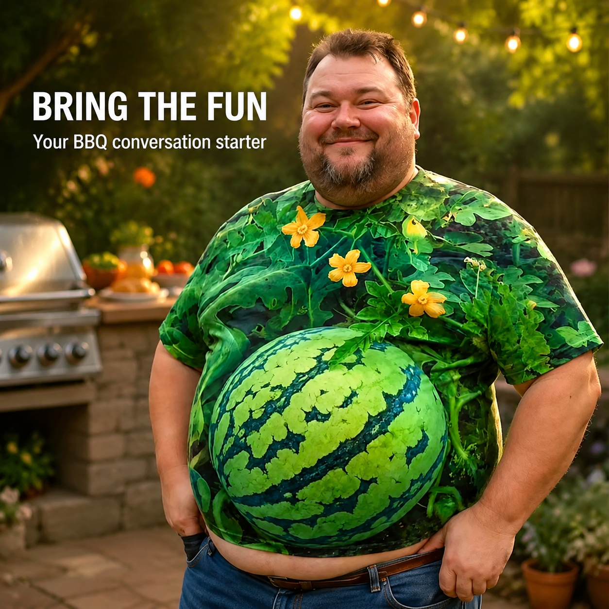 🍉 Funny 3D Watermelon T-Shirt for Men – 100% Cotton Summer Novelty Tee S–6XL