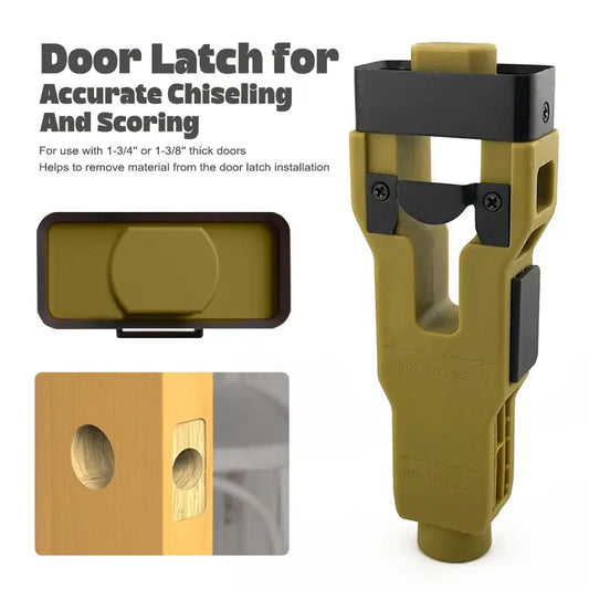 🔨 Door Latch Installation Kit – Precision Mortise Tool for Fast & Accurate Door Lock Installation, Fits Square & Round Deadbolts, 1-3/8" & 1-3/4" Doors