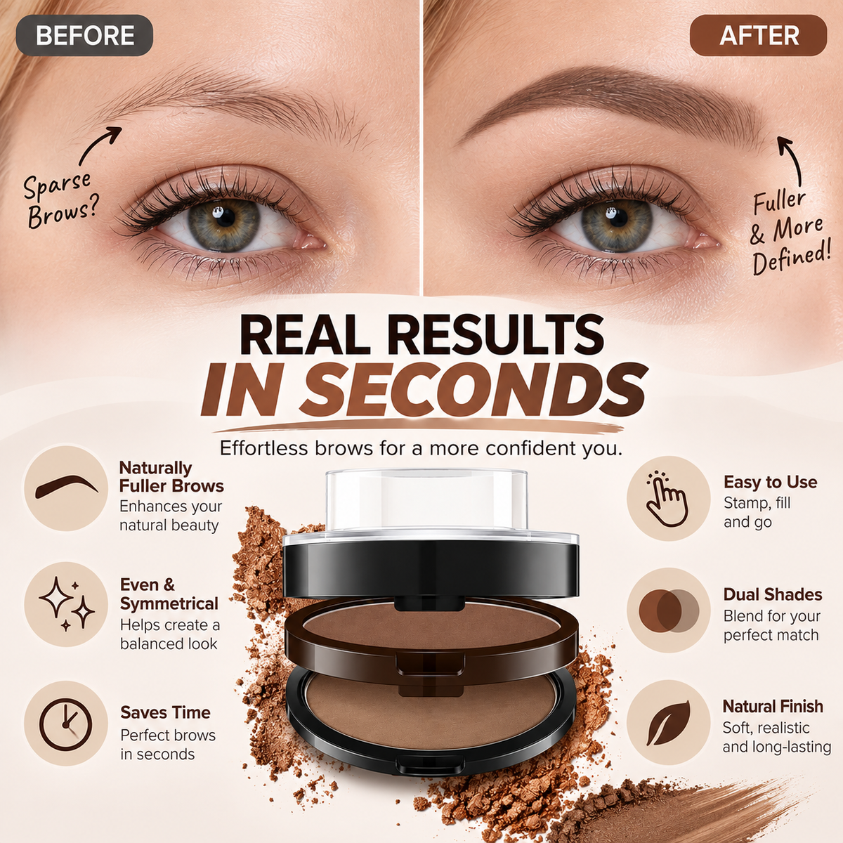 ✨ 10-Second Eyebrow Stamp Kit – Quick & Easy Brow Shaping for Beginners
