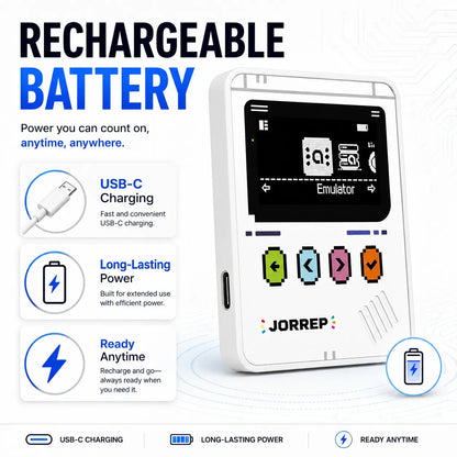 JORREP Pro NFC Emulator, NFC Tag Emulator, 3000+ Saves, Unlimited Rewrite, Auto UID Regen, Rechargeable Battery , 1.4" OLED Screen, Compatible with 50+ Games on Switch 1 & 2 (White)