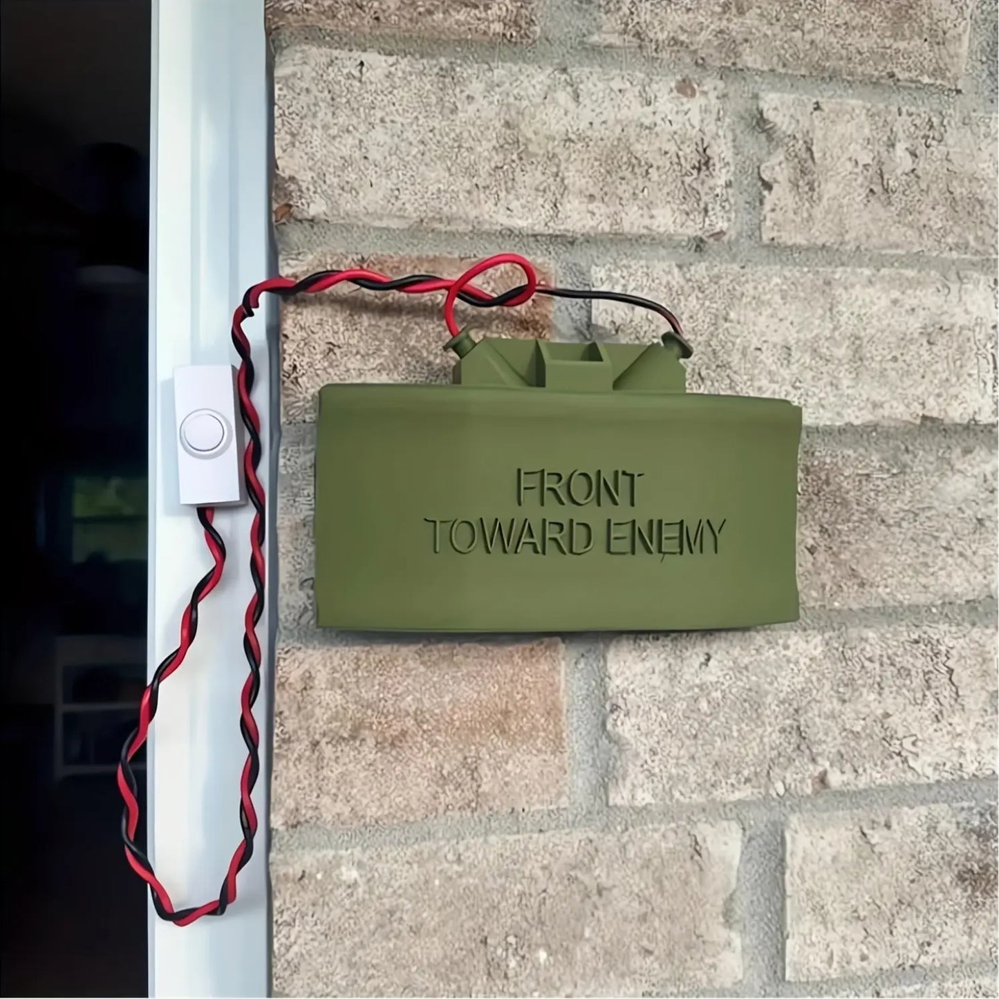 Classic Military Theme Plastic Door Sign Kit, Wired Doorbell Cover Prank, Safe Home Decor, Easy Installation, Halloween Christmas Gift
