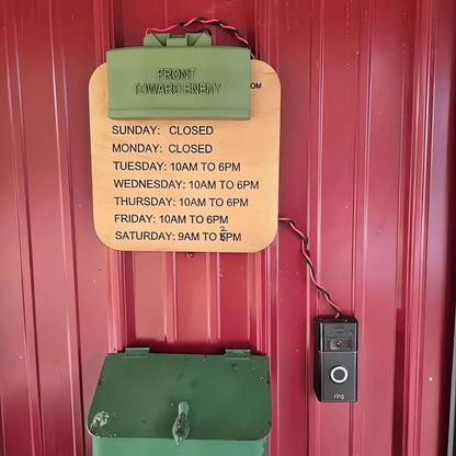 Classic Military Theme Plastic Door Sign Kit, Wired Doorbell Cover Prank, Safe Home Decor, Easy Installation, Halloween Christmas Gift