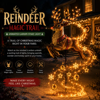 🔥Free Shipping - 🎅✨ 2026 New Santa’s Flying Sleigh Gift Cascade – Solar Christmas Garden Light