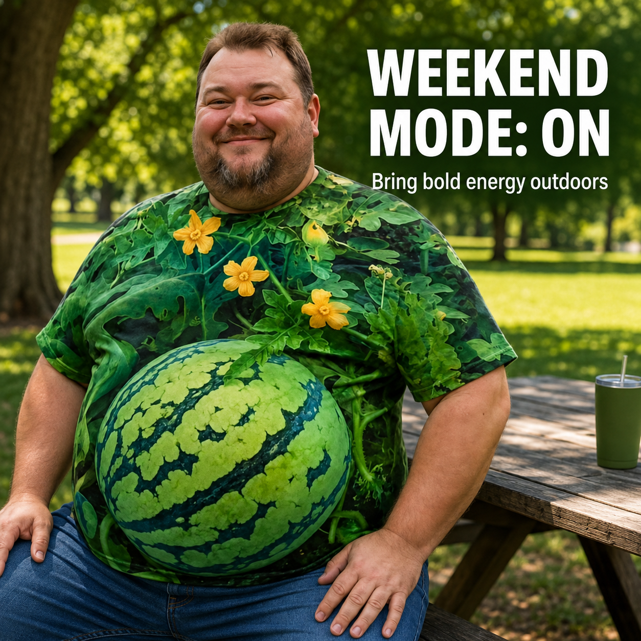 🍉 Funny 3D Watermelon T-Shirt for Men – 100% Cotton Summer Novelty Tee S–6XL