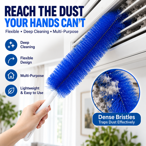 🧹 Flexible Deep-Cleaning Dust Duster – Bendable Brush for Fans, Vents & Hard-to-Reach Spaces