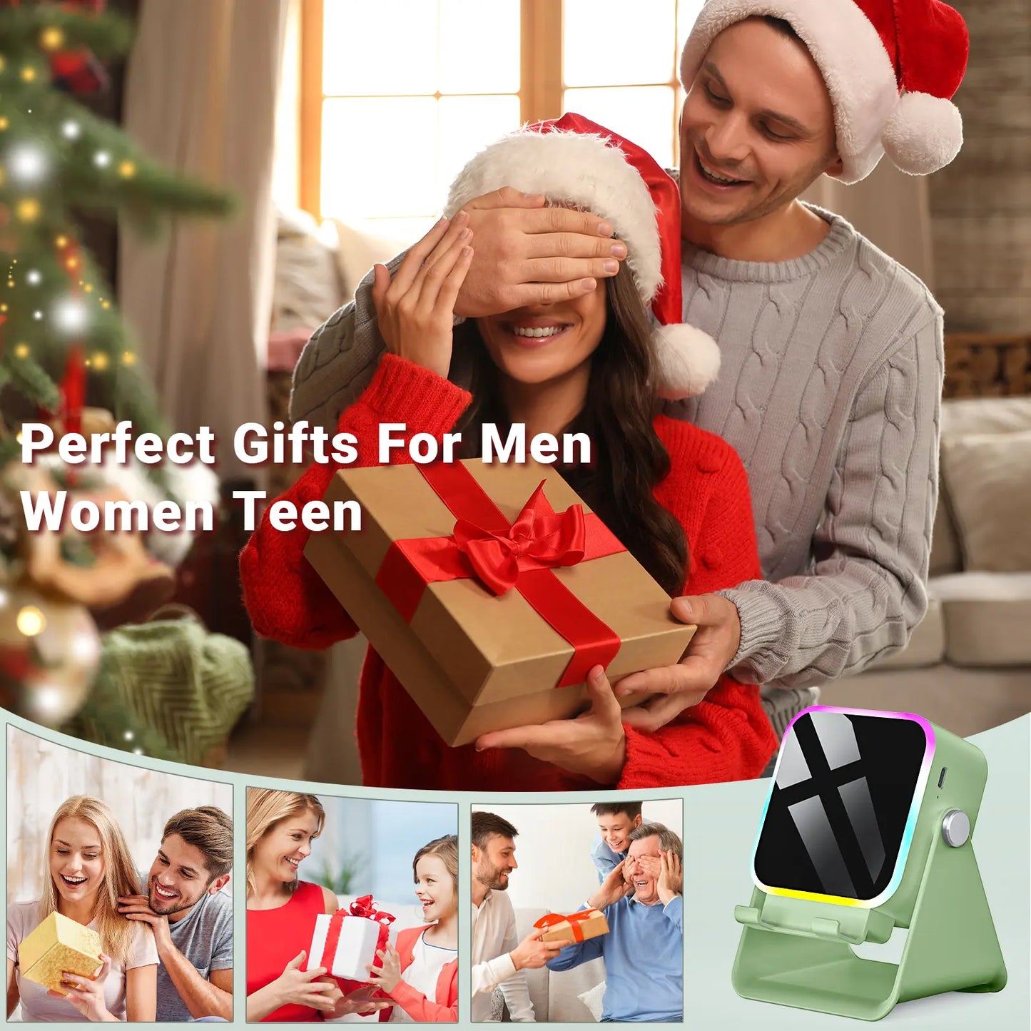 📱5-in-1 Smart Induction Speaker Stand | Bluetooth Speaker, RGB Light & Power Bank