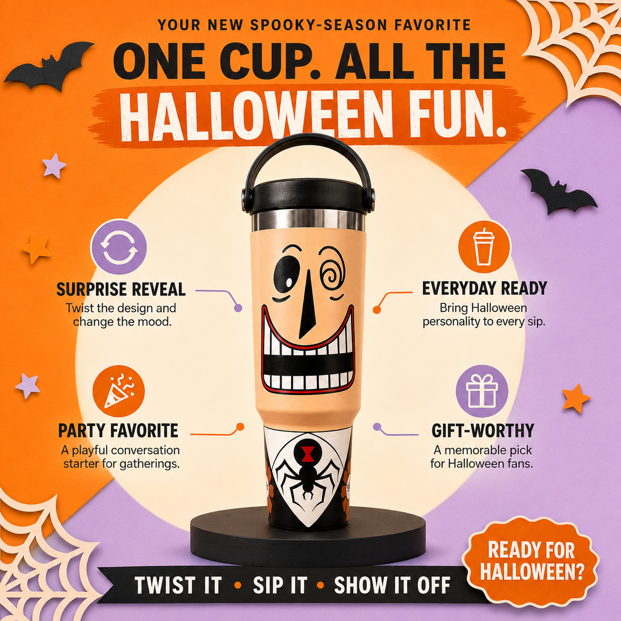 🎃 Halloween Surprise Reveal Tumbler Cup👻