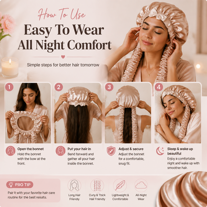 Luxury Satin Hair Bonnet | Wake Up With Smooth & Beautiful Hair
