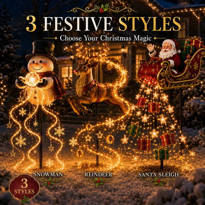 🔥Free Shipping - 🎅✨ 2026 New Santa’s Flying Sleigh Gift Cascade – Solar Christmas Garden Light