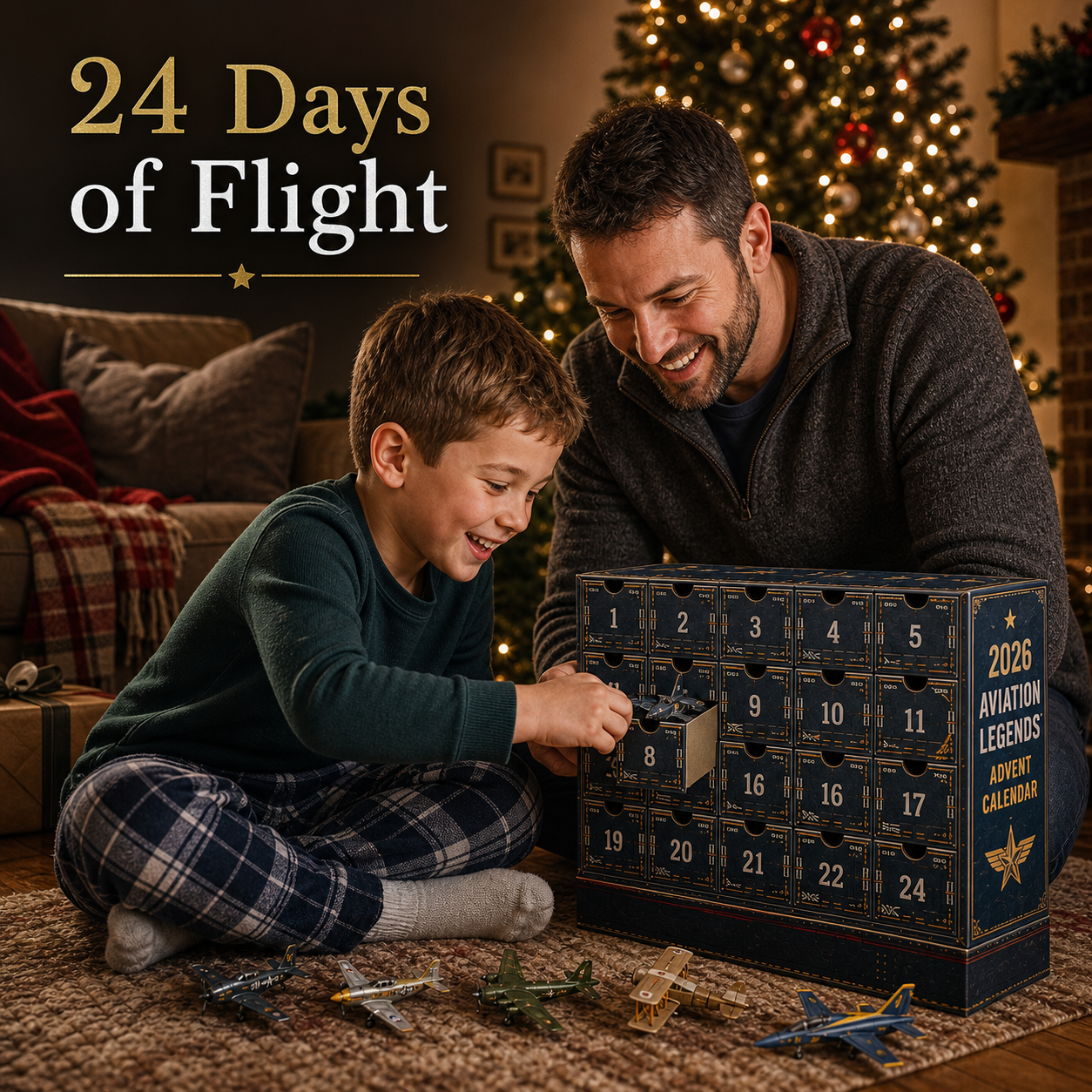 ✈️🎁2026 Aviation Legends 24-Day Aircraft Advent Calendar – 24 Collectible Airplane Surprises for Aviation Fans