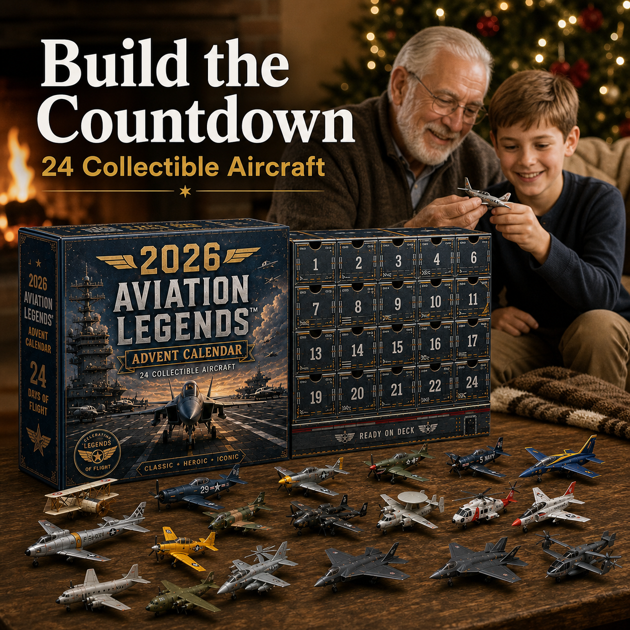 ✈️🎁2026 Aviation Legends 24-Day Aircraft Advent Calendar – 24 Collectible Airplane Surprises for Aviation Fans