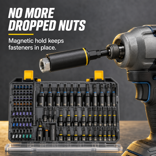 🧰 80-Piece Magnetic Nut Driver Set – SAE & Metric Impact Socket Kit