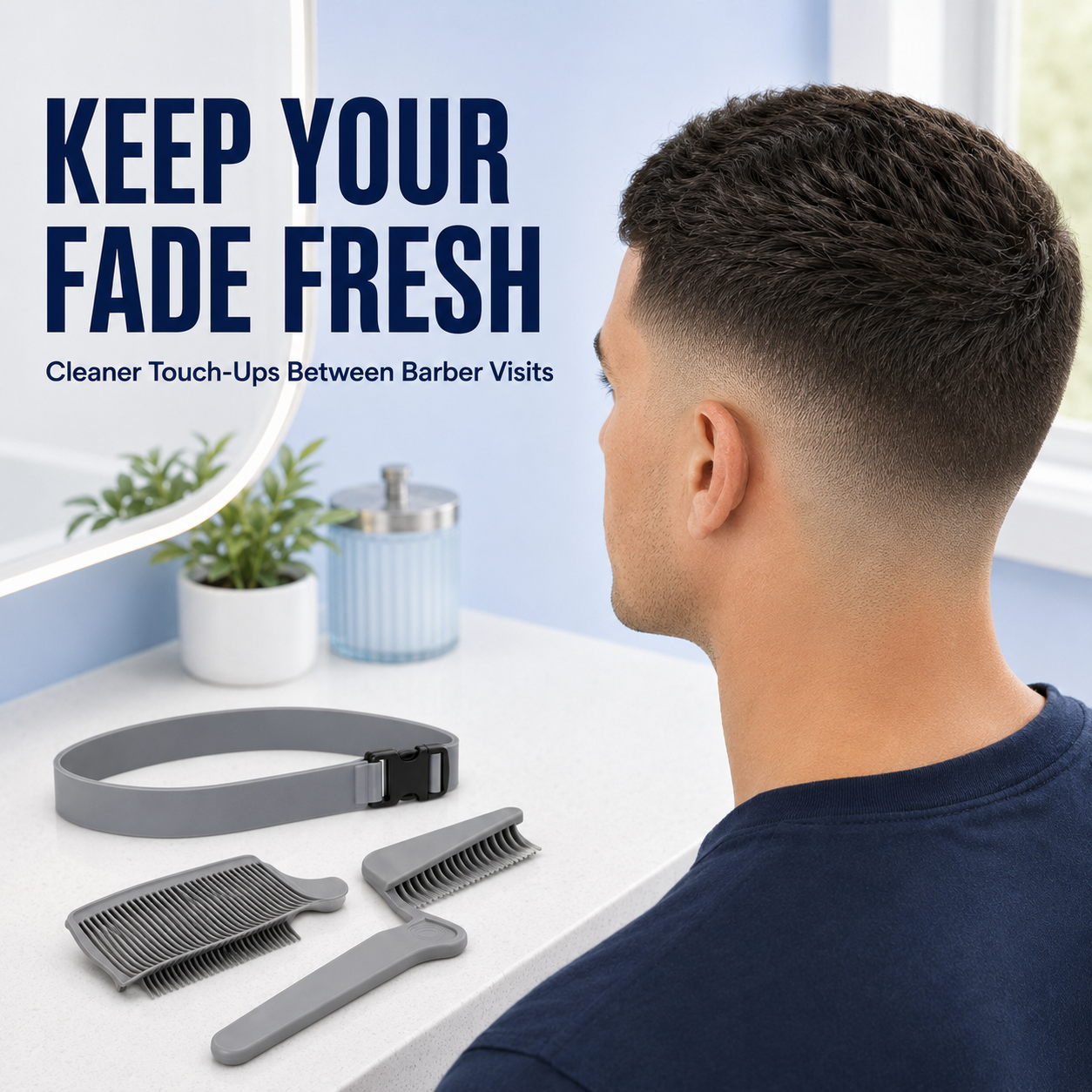 ✂️ 3‑Piece Fade Guide & Blending Comb Set – Easier At‑Home Haircuts