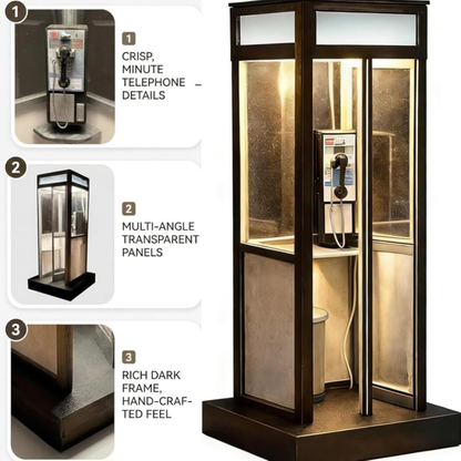 Retro-Style Telephone Booth Decorative Lamp