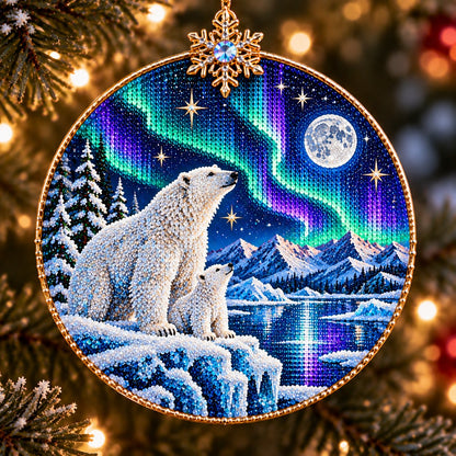🌌 14-Day Aurora Diamond Painting Advent Calendar – DIY Wooden Christmas Ornament Kit