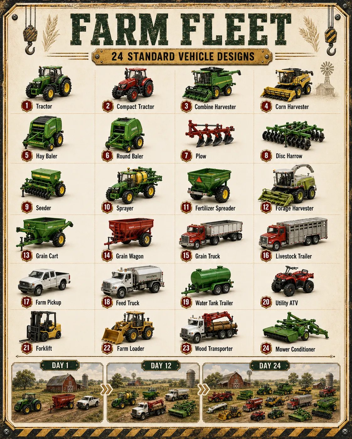 Farm Fleet 24 vehicle designs