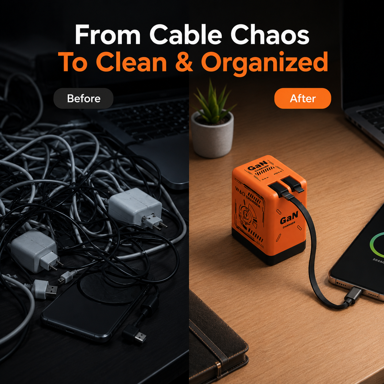 ⚡Retractable Charging Cable – Compact Self-Winding Cable for Travel, Desk & Everyday Use