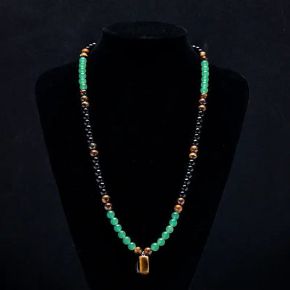 ✨Money Attraction Necklace With GreenAventurine & Tiger Eye Pendant Healing Crystal Stone