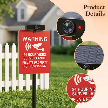 🔥 LAST DAY 30% OFF | Solar LED No Trespassing Security Sign – Rechargeable Outdoor Warning Sign with Stake
