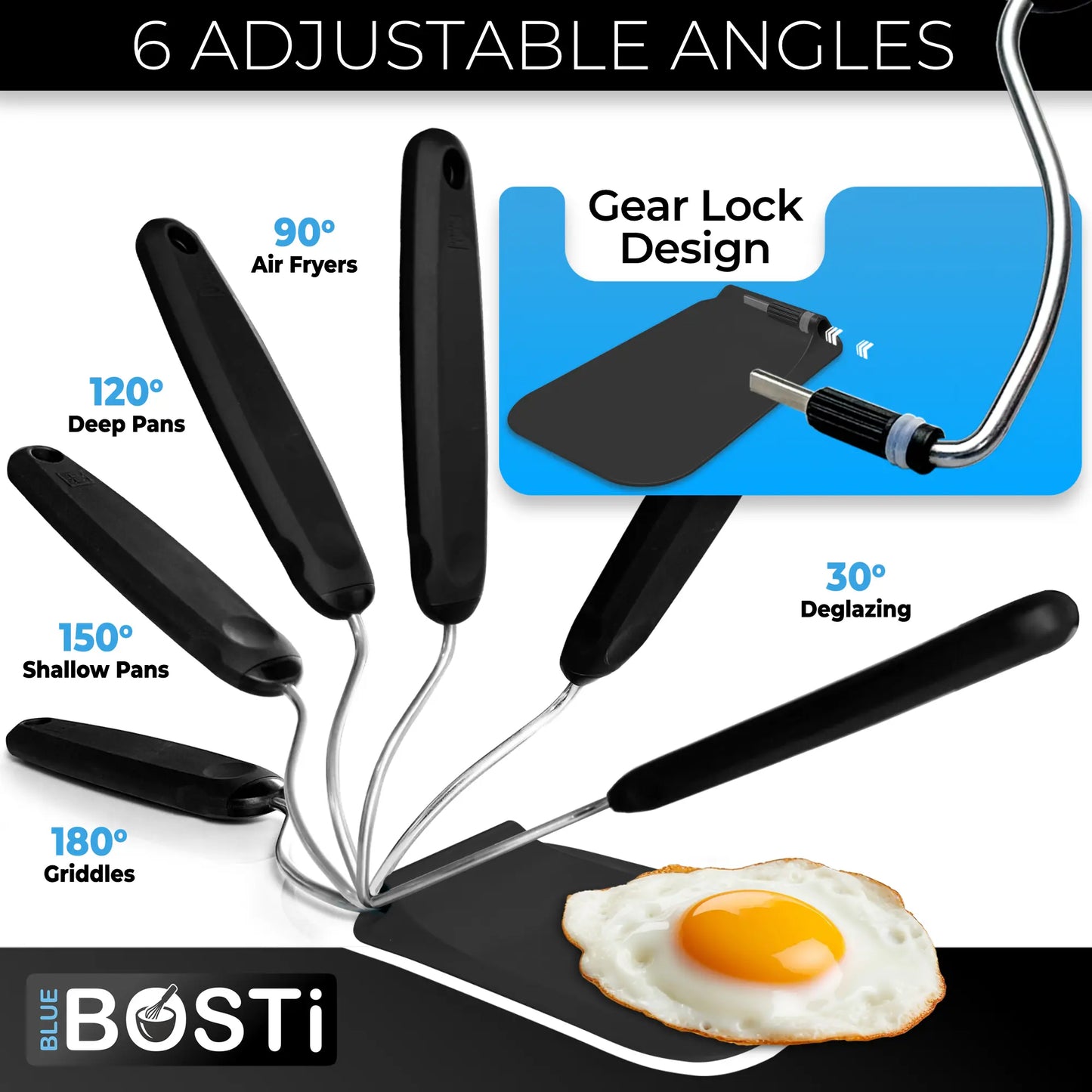 7️⃣ KITCHEN FAVORITE | 7-Position Adjustable Spatula – Multi-Angle Turner for Frying Pans, Griddles & Air Fryers