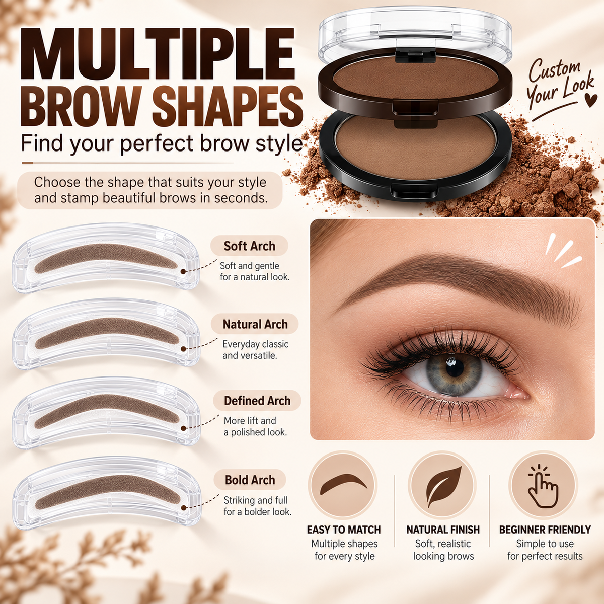 ✨ 10-Second Eyebrow Stamp Kit – Quick & Easy Brow Shaping for Beginners