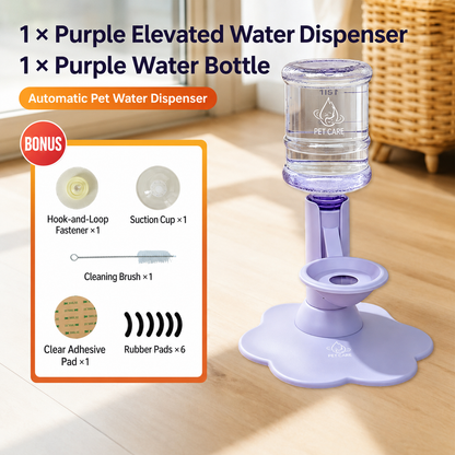 🐾 Adjustable Height Pet Water Dispenser – Self-Filling Gravity Water Bowl for Cats & Small Dogs