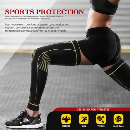 🦵 Copper Fiber Full-Leg Compression Sleeve – Unisex Support for Sports & Training